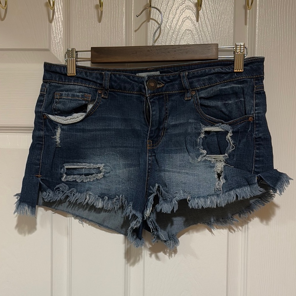 Distressed Denim Shorts
